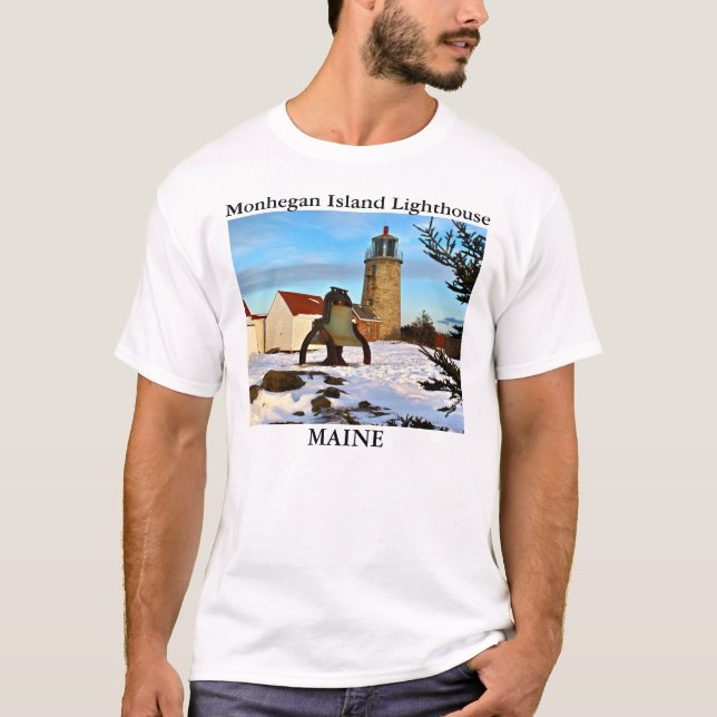 Monhegan Island Lighthouse, Maine T-Shirt (Front)