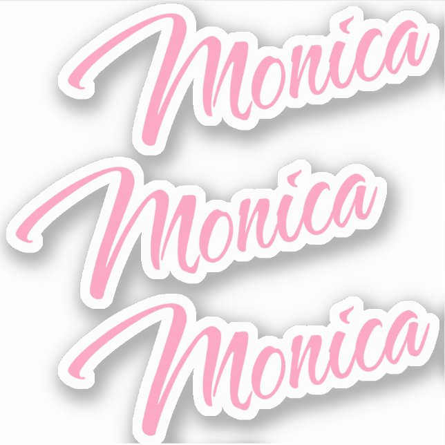Monica Decorative Name in Pink x3 Sticker (Front)