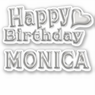 Monica Happy Birthday silver Sticker