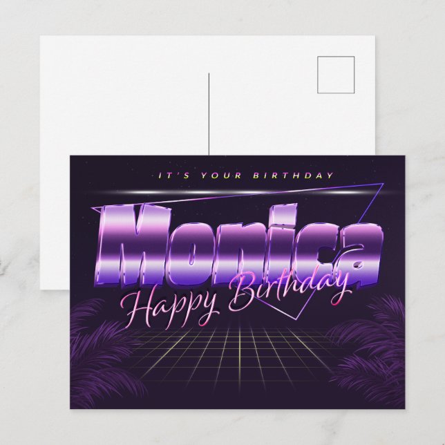 Monica Name First name pura postcard birthday (Front/Back)