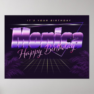 Monica Name First Name pura retro poster Birthday