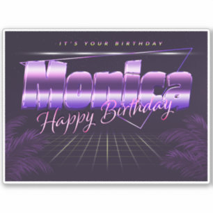 Monica Name Vorname lila retro Sticker Geburtstag