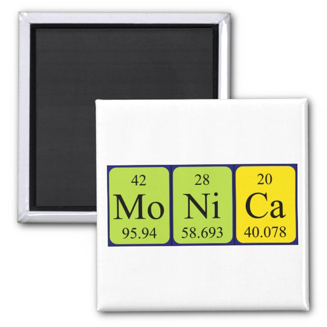 Monica periodic table name magnet (Front)