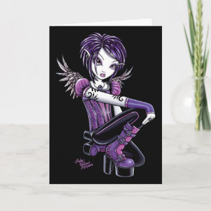 "Monica" Purple Tattoo Angel Card