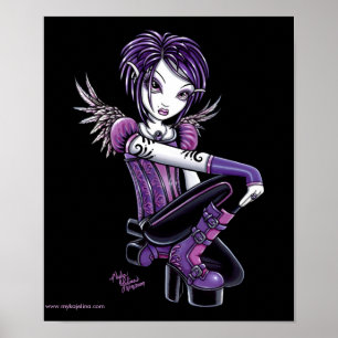 "Monica" Purple Tattoo Angel Posters