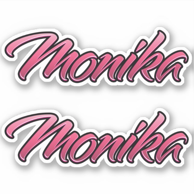 Monika faded pink stickers sticker set (Front)