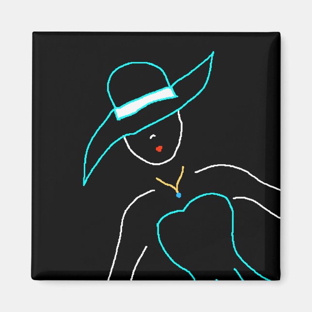 Monique Fashion Plate Folk Art Magnet (Front)