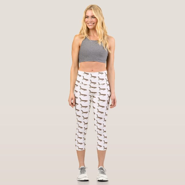 Monitor lizard cartoon illustration  capri leggings (Front)