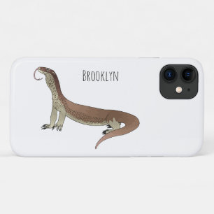 Monitor lizard cartoon illustration iPhone 11 case