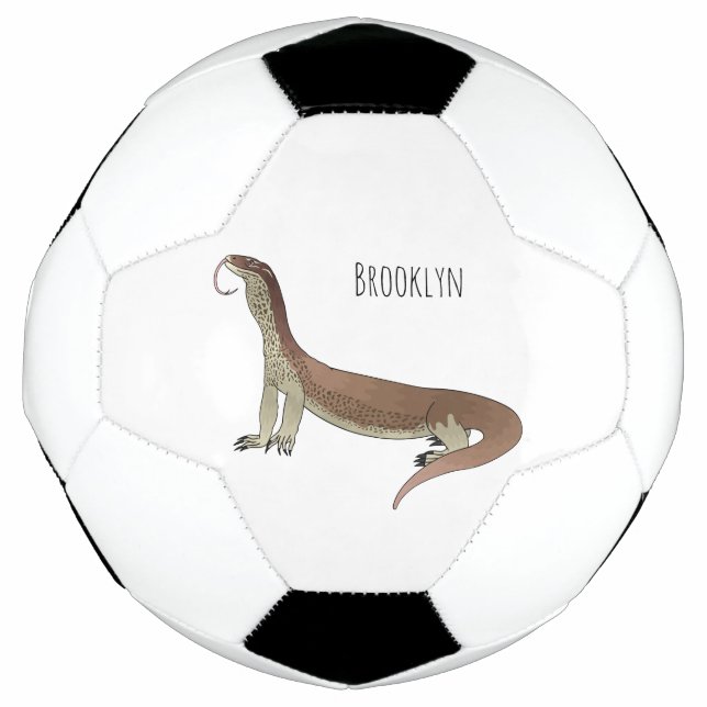 Monitor lizard cartoon illustration football (Front)