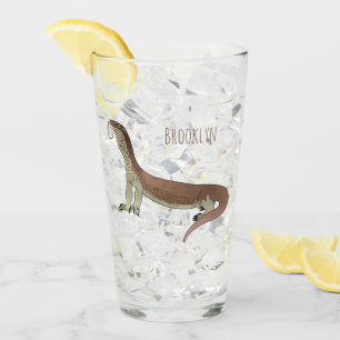 Monitor lizard cartoon illustration glass