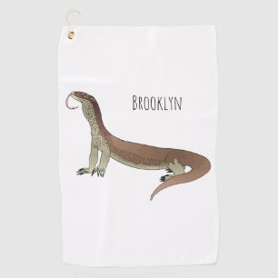 Monitor lizard cartoon illustration golf towel