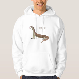 Monitor lizard cartoon illustration hoodie