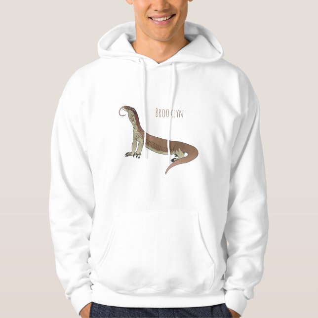 Monitor lizard cartoon illustration hoodie (Front)