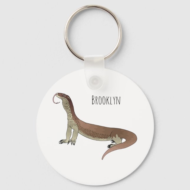 Monitor lizard cartoon illustration key ring (Front)
