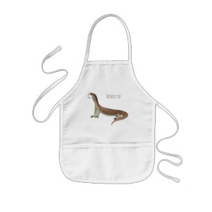 Monitor lizard cartoon illustration kids apron