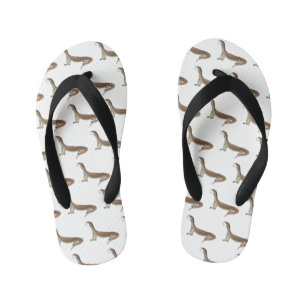 Monitor lizard cartoon illustration kid's flip flops