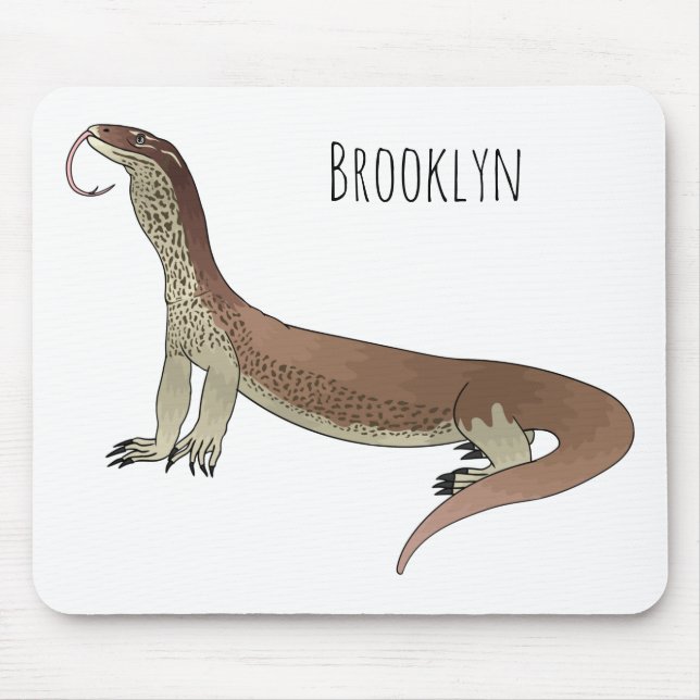 Monitor lizard cartoon illustration mouse mat (Front)