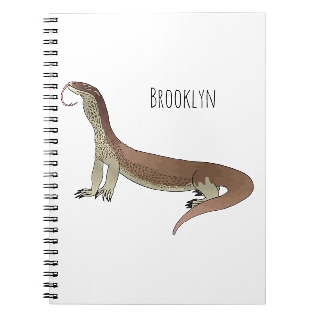 Monitor lizard cartoon illustration notebook (Front)