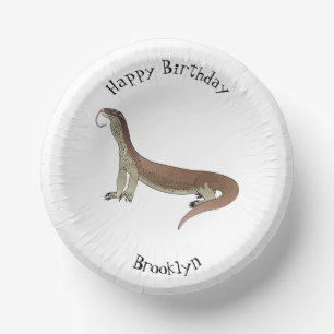 Monitor lizard cartoon illustration paper plate