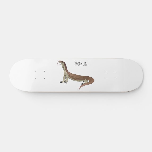 Monitor lizard cartoon illustration skateboard (Horz)
