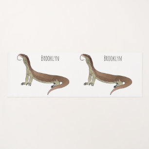 Monitor lizard cartoon illustration yoga mat