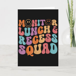 Monitor Lunch And Recess Squad Colorful Enthusiast Card