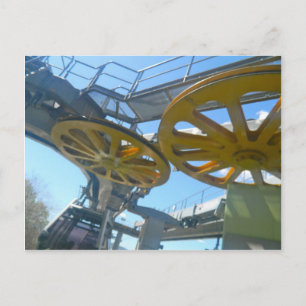 Monjuic Cable Car Gears, Aerial Tramway, Barcelona Postcard