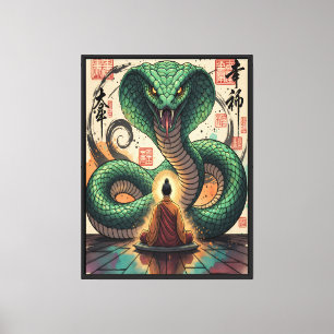 Monk and Serpent Canvas Print