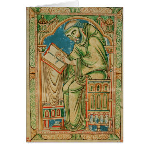 Monk Eadwine at work on the manuscript,