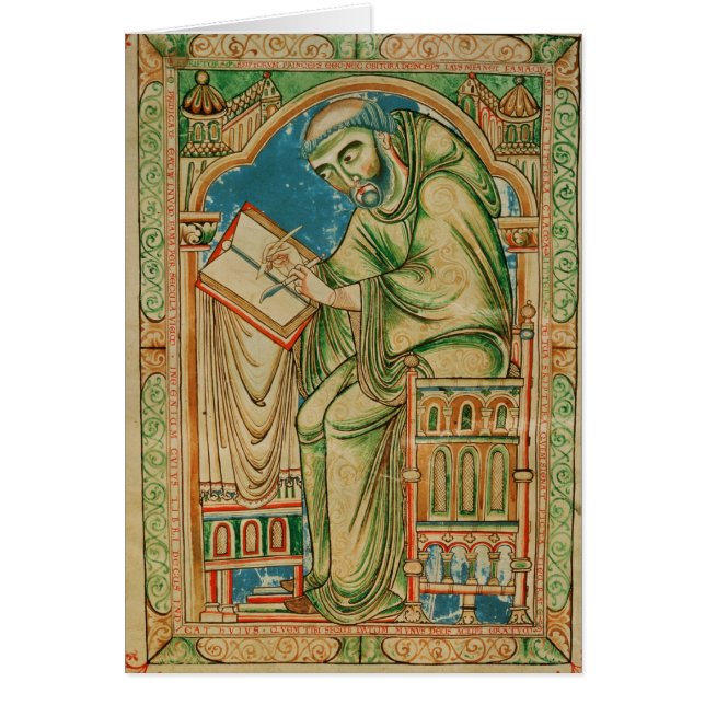 Monk Eadwine at work on the manuscript, (Front)