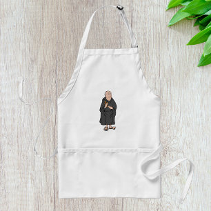 Monk Holding A Cross Religious Standard Apron