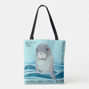 Monk Mediterranean seal Cyprus stamp Tote Bag