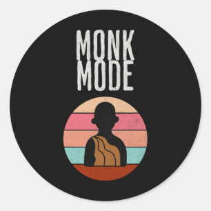 Monk Mode, Zen And Yoga, Meditation,buddhist, Retr Classic Round Sticker