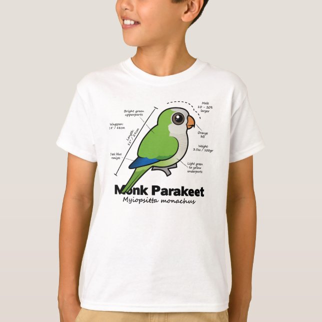 Monk Parakeet Statistics T-Shirt (Front)