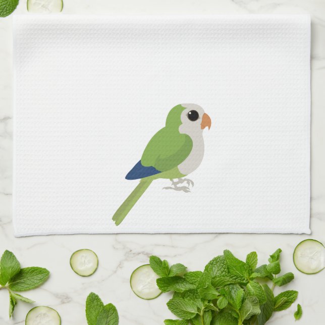 Monk Parakeet Tea Towel (Folded)