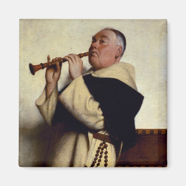 Monk Playing a Clarinet Magnet (Front)