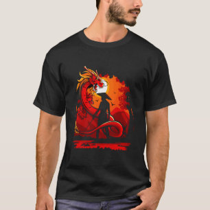 Monk Warrior Or Samurai With Dragon T-Shirt