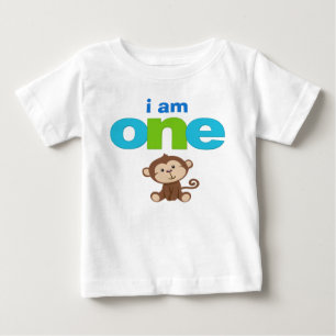 Monkey 1st Birthday Tshirt Toddler Baby Kid