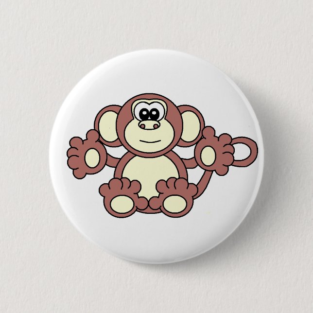 monkey 6 cm round badge (Front)