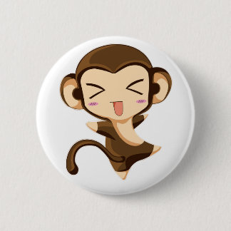 monkey 6 cm round badge