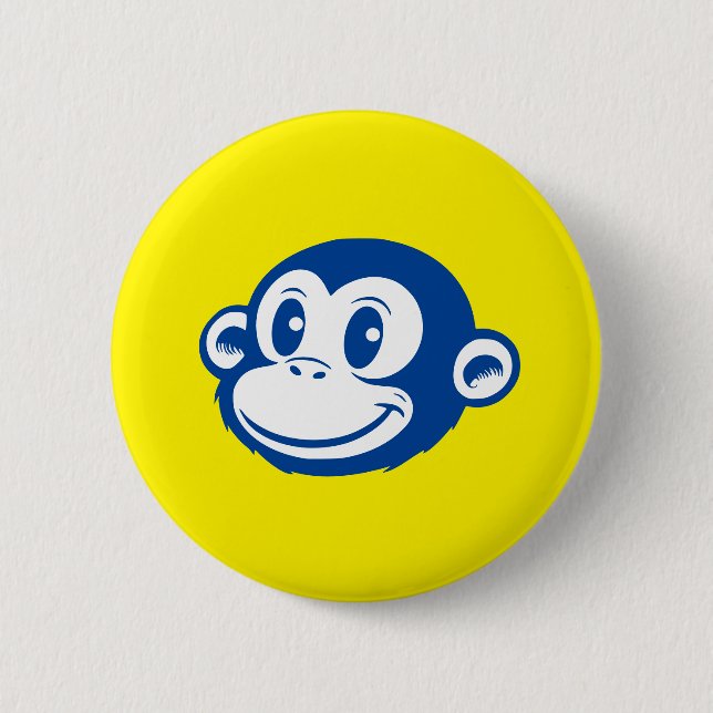 Monkey 6 Cm Round Badge (Front)