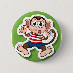 Monkey 6 Cm Round Badge