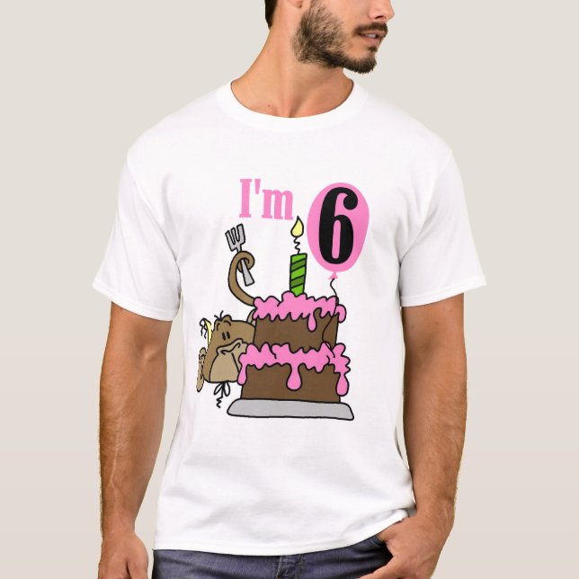 Monkey 6th Birthday Tshirts and Gifts (Front)