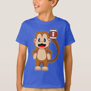 Monkey American Football Sports T-Shirt