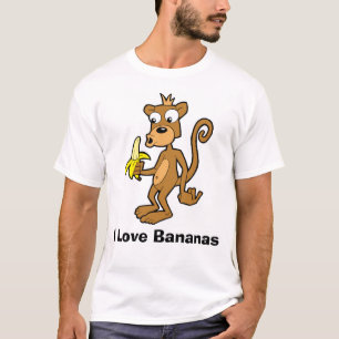 Monkey and Banana, I Love Bananas T-Shirt