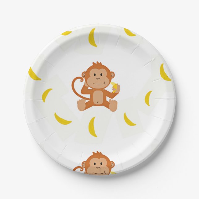 Monkey and bananas paper plate (Front)