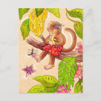 Monkey and Dragonfly Postcard