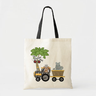 Monkey and Hippo Train Tshirts and Gifts Tote Bag