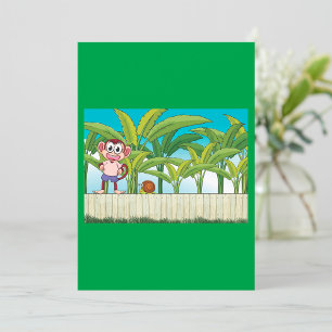 Monkey and Snail in Tropical Jungle Scene Invitation
